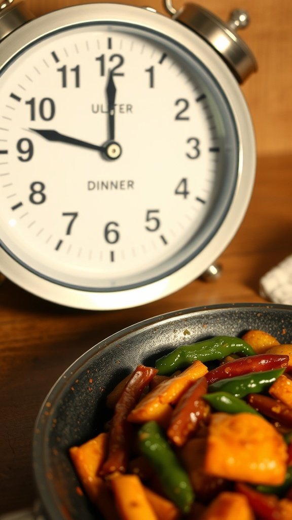A vibrant skillet filled with ground beef and broccoli stir-fry, garnished and ready to eat.